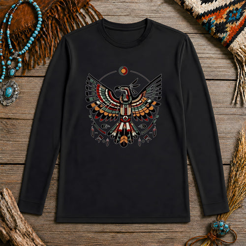 Sacred Thunderbird Spirit -Inspired Geometric Design Unisex Long Sleeve