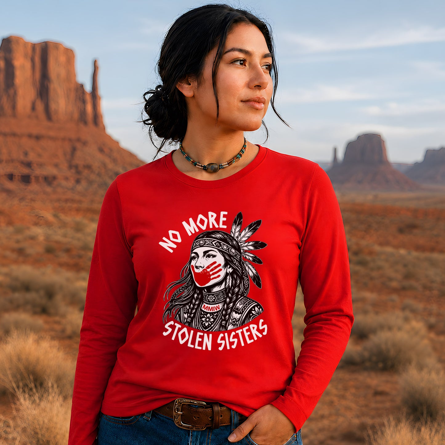 No More Stolen Sisters Feather Unisex Long Sleeve