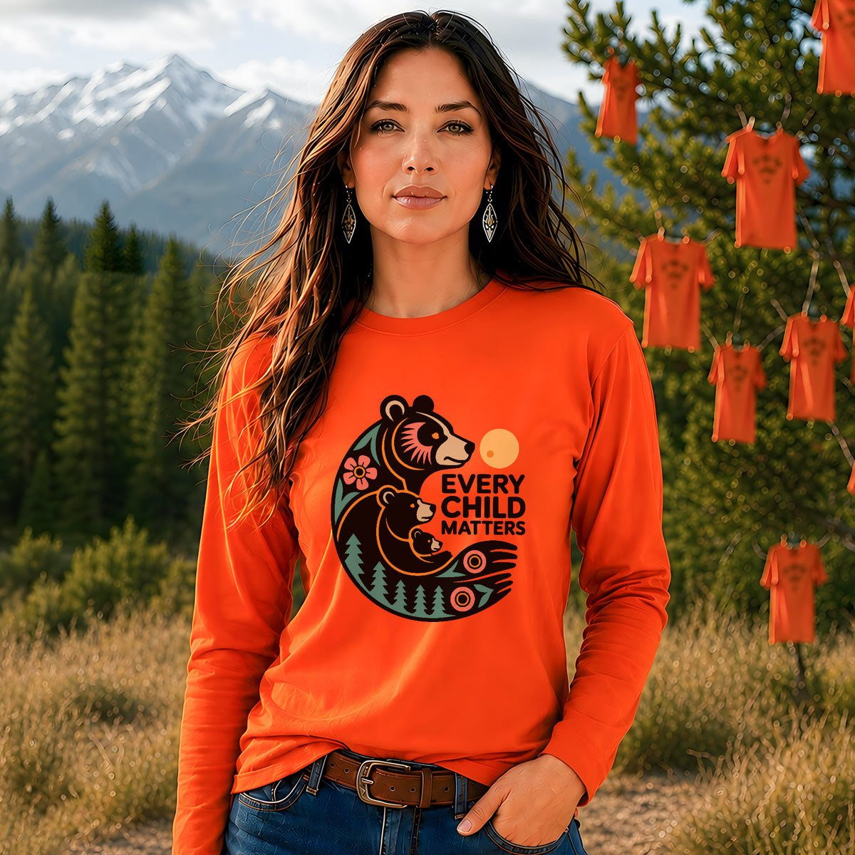 Every Child Matters Bear Family Unisex Long Sleeve