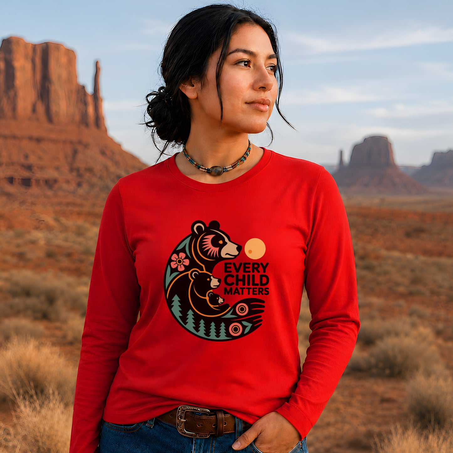 Every Child Matters Bear Family Unisex Long Sleeve