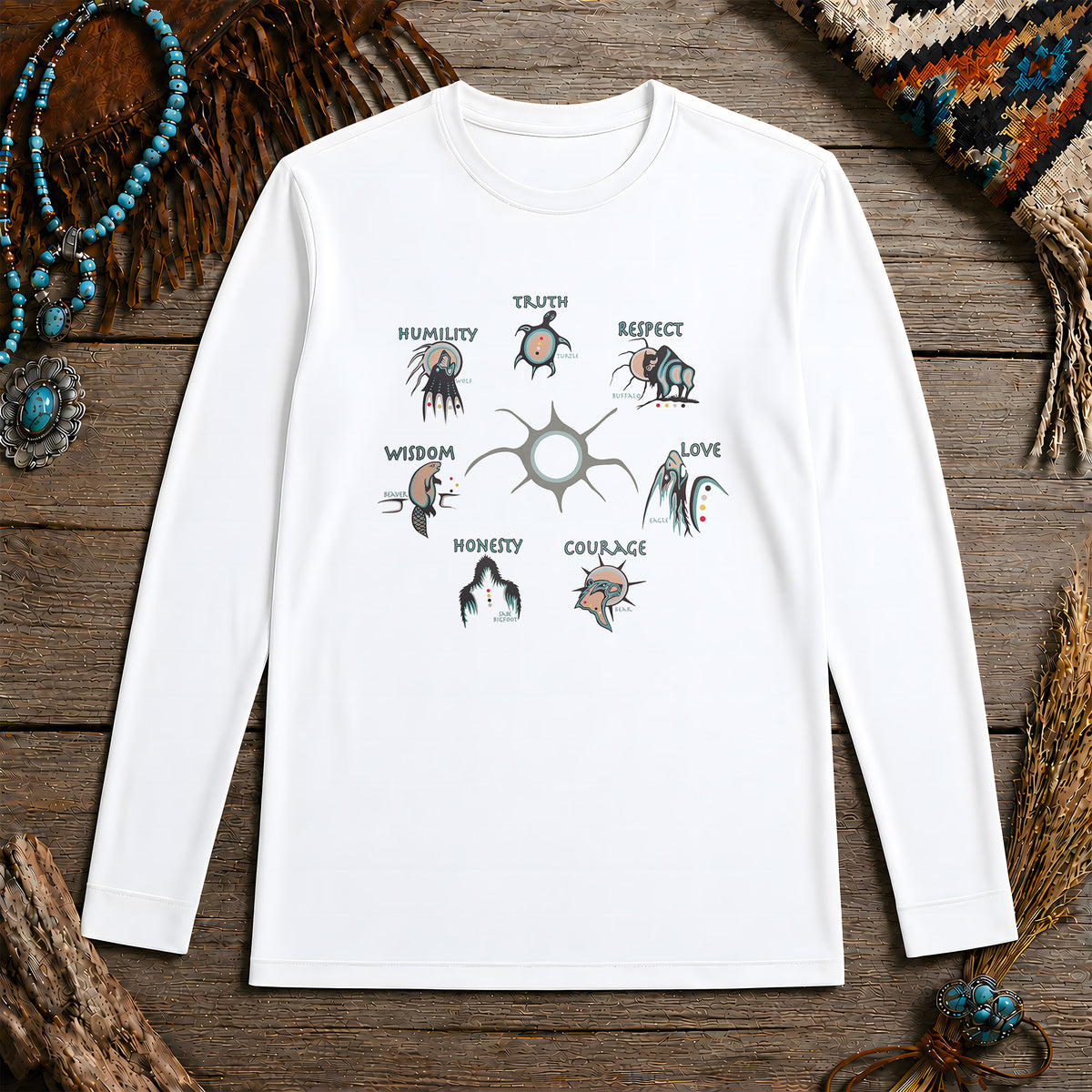 The Seven Sacred Laws Native American Indigenous Culture Unisex Long Sleeve