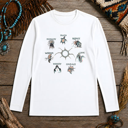 The Seven Sacred Laws Native American Indigenous Culture Unisex Long Sleeve