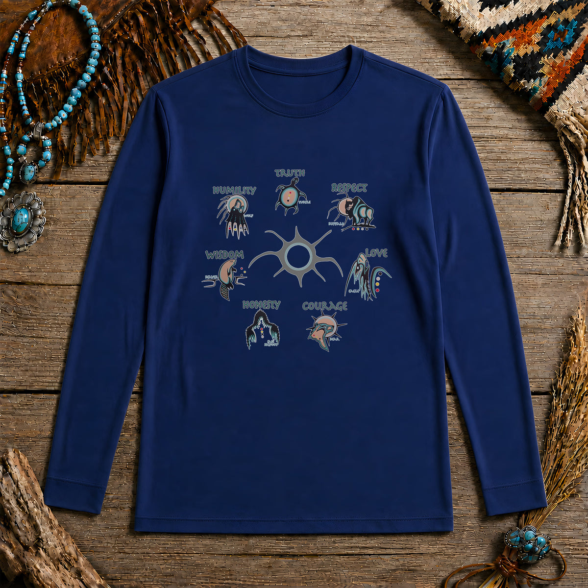 The Seven Sacred Laws Native American Indigenous Culture Unisex Long Sleeve