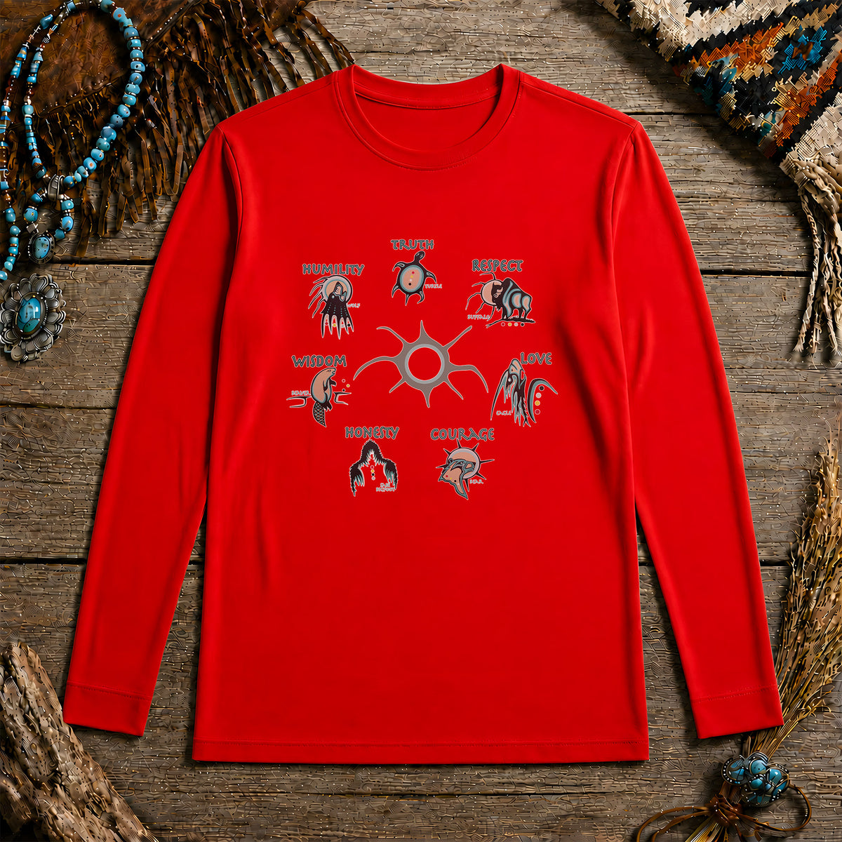 The Seven Sacred Laws Native American Indigenous Culture Unisex Long Sleeve