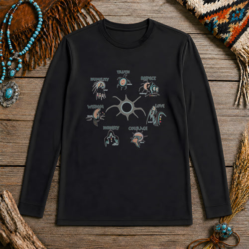 The Seven Sacred Laws Native American Indigenous Culture Unisex Long Sleeve