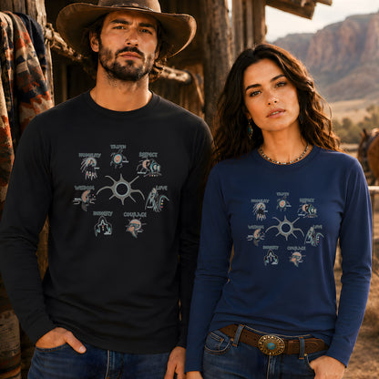 The Seven Sacred Laws Native American Indigenous Culture Unisex Long Sleeve