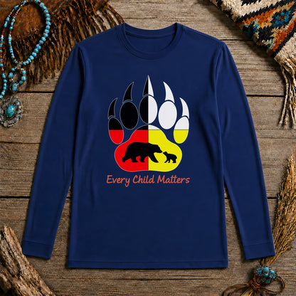 Every Child Matters Bear Paw Indigenous Pride Unisex Long Sleeve