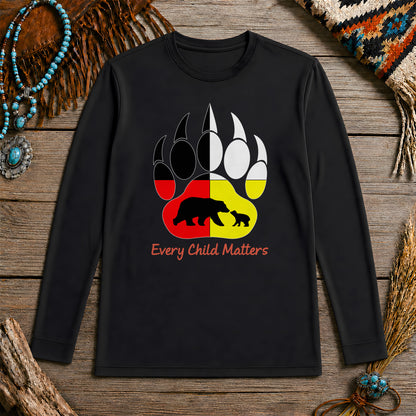 Every Child Matters Bear Paw Indigenous Pride Unisex Long Sleeve