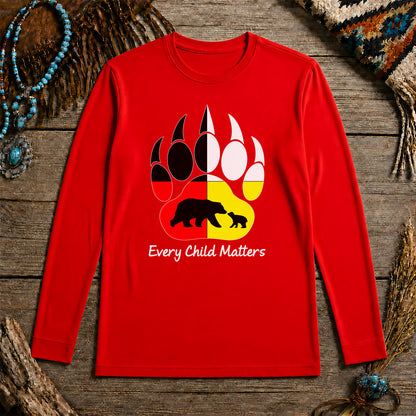 Every Child Matters Bear Paw Indigenous Pride Unisex Long Sleeve