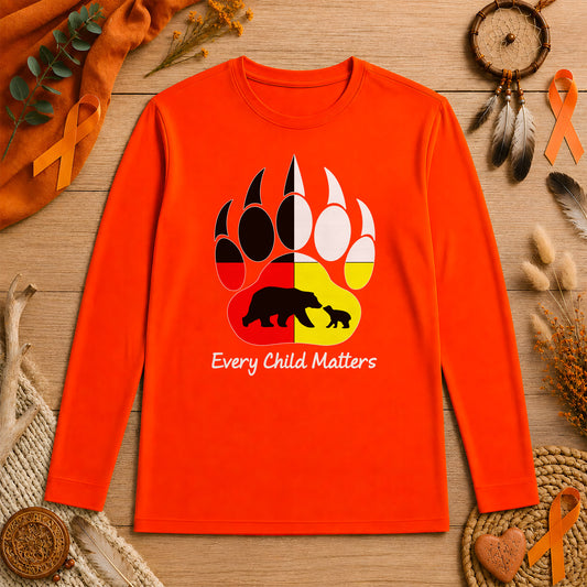 Every Child Matters Bear Paw Indigenous Pride Unisex Long Sleeve