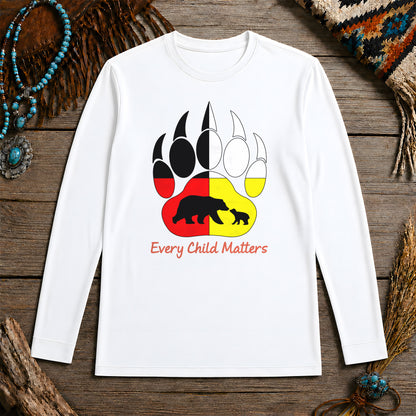 Every Child Matters Bear Paw Indigenous Pride Unisex Long Sleeve