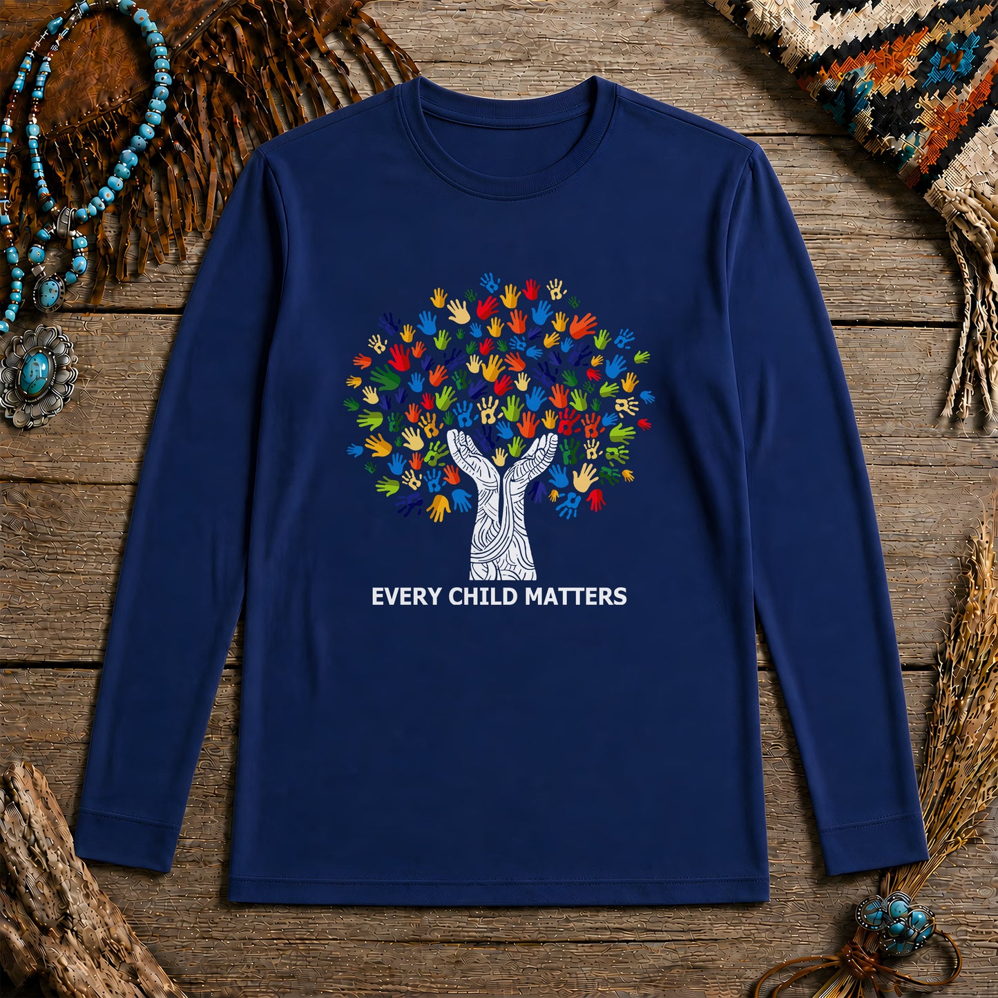 Every Child Matters Handprint Tree For Orange Shirt Day Unisex Long Sleeve