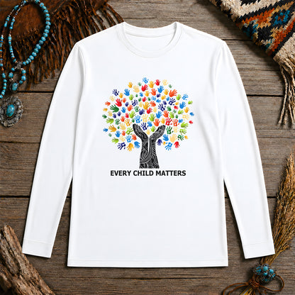 Every Child Matters Handprint Tree For Orange Shirt Day Unisex Long Sleeve