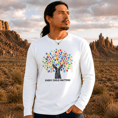 Every Child Matters Handprint Tree For Orange Shirt Day Unisex Long Sleeve