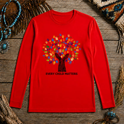 Every Child Matters Handprint Tree For Orange Shirt Day Unisex Long Sleeve