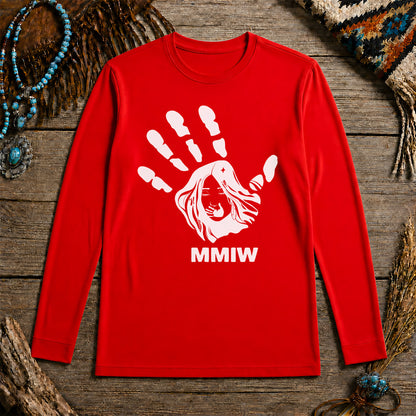MMIW Red Hand Indigenous Owned Shirt Unisex Long Sleeve