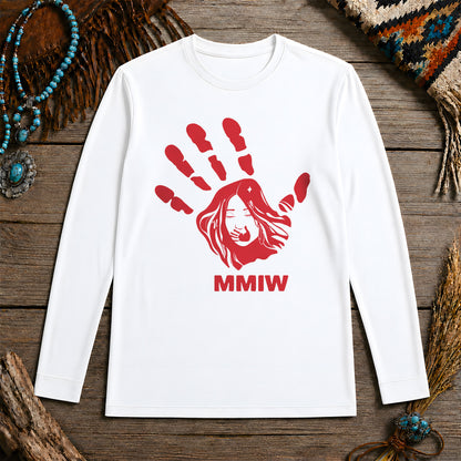 MMIW Red Hand Indigenous Owned Shirt Unisex Long Sleeve