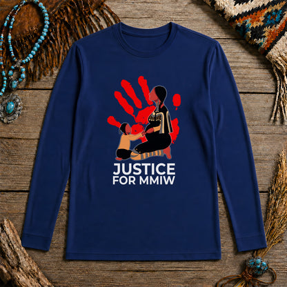 Justice For MMIW Red Handprint Unisex Long Sleeve