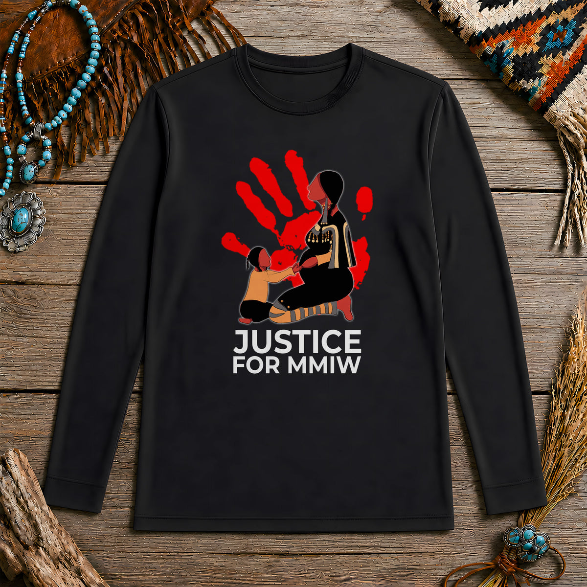 Justice For MMIW Red Handprint Unisex Long Sleeve