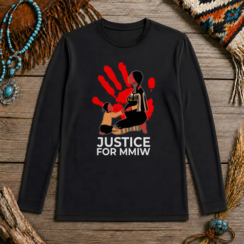 Justice For MMIW Red Handprint Unisex Long Sleeve
