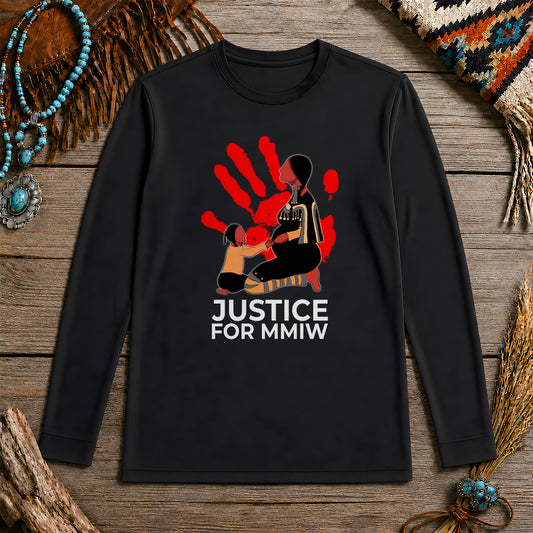 Justice For MMIW Red Handprint Unisex Long Sleeve