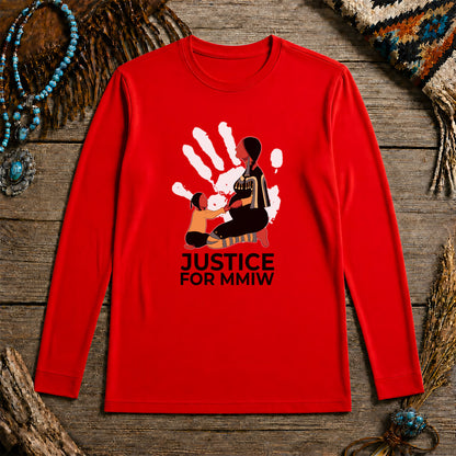 Justice For MMIW Red Handprint Unisex Long Sleeve