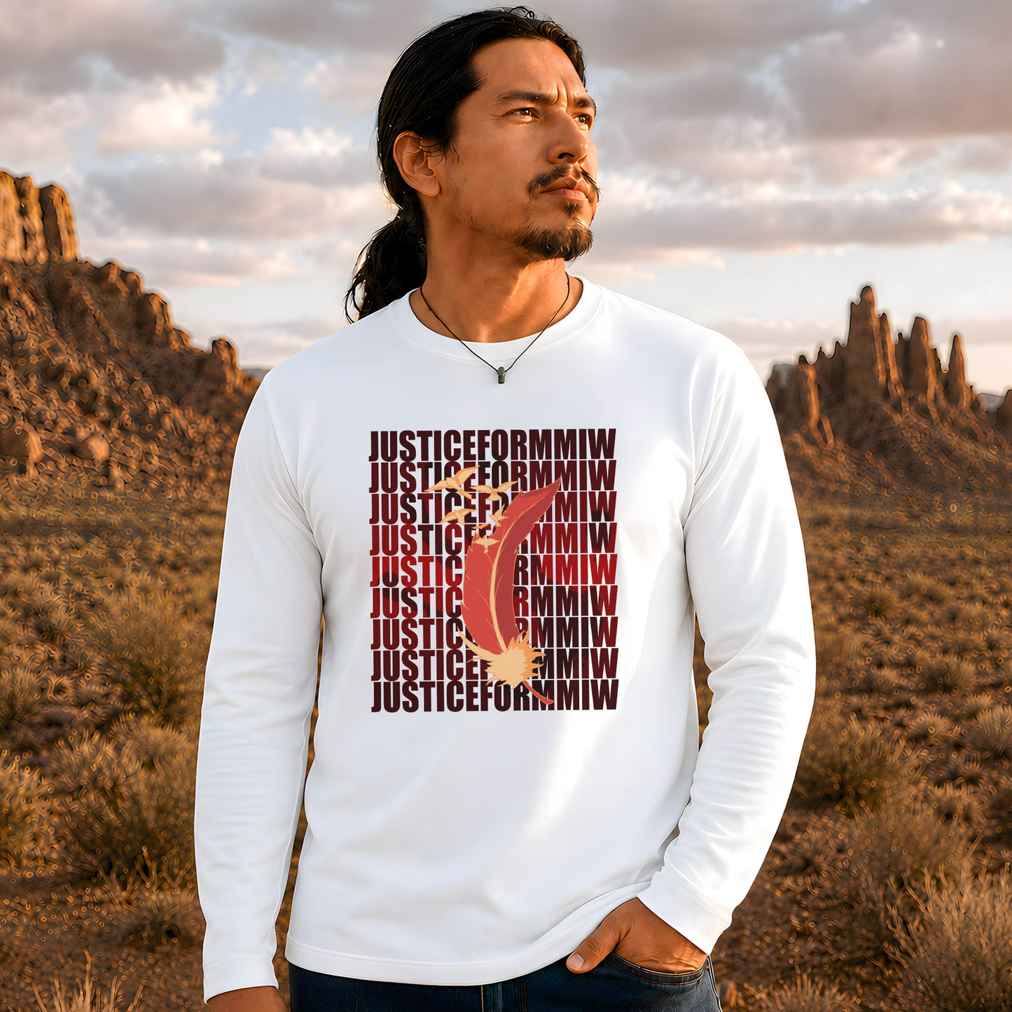 Justice For MMIW Feather Unisex Long Sleeve