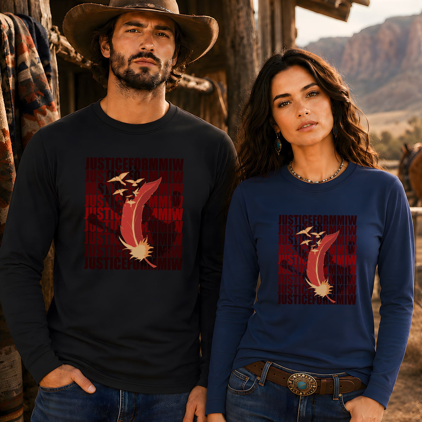 Justice For MMIW Feather Unisex Long Sleeve
