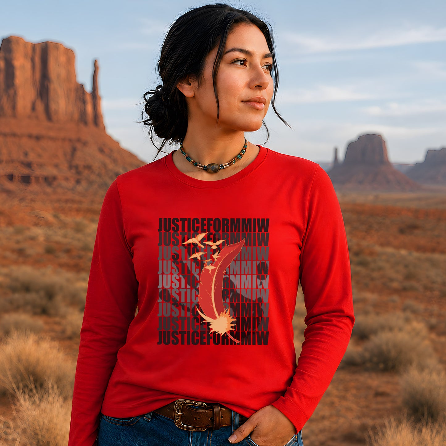 Justice For MMIW Feather Unisex Long Sleeve
