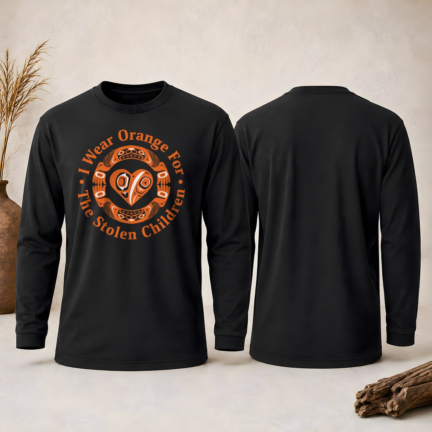 Every Child Matters Indigenous Heart & Symbol Design Unisex Long Sleeve