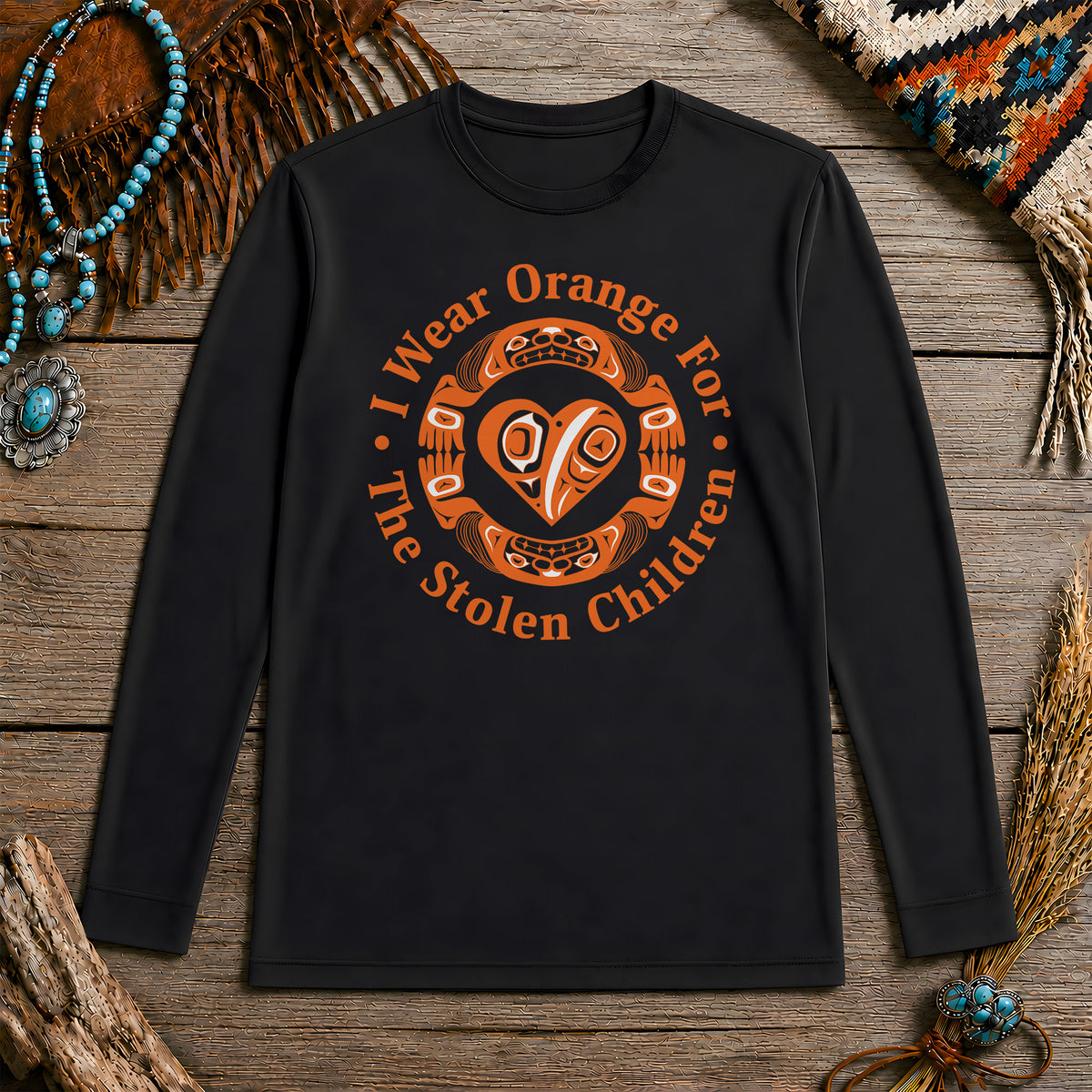 Every Child Matters Indigenous Heart & Symbol Design Unisex Long Sleeve