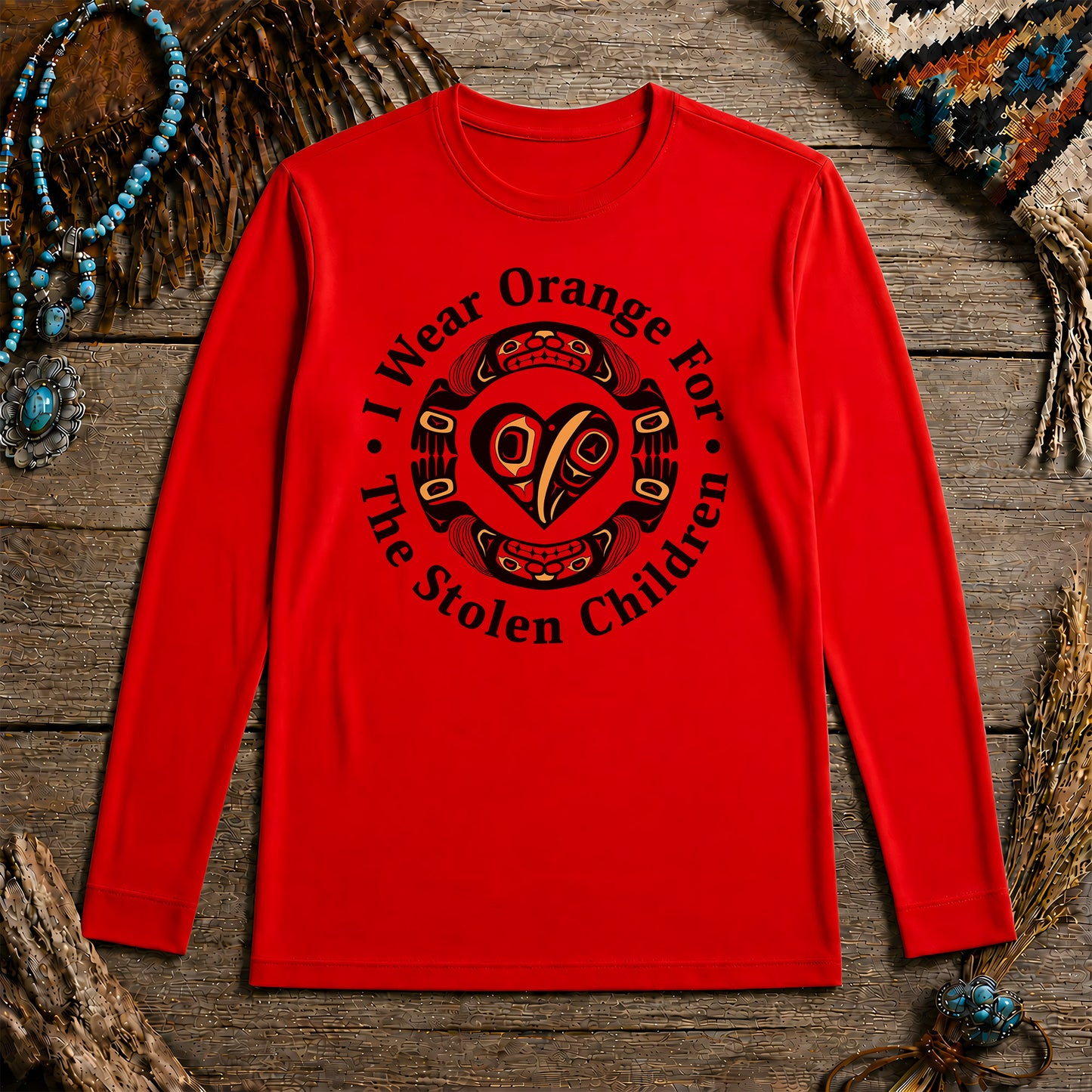 Every Child Matters Indigenous Heart & Symbol Design Unisex Long Sleeve