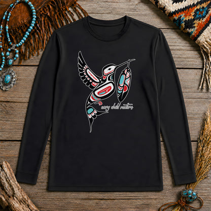 Every Child Matters Hummingbird With Feather Design Unisex Long Sleeve