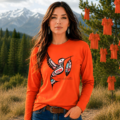 Every Child Matters Hummingbird With Feather Design Unisex Long Sleeve