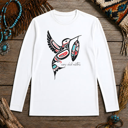 Every Child Matters Hummingbird With Feather Design Unisex Long Sleeve