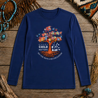 Every Child Matters Tree Of Life, Handprints Of Hope, And Healing Unisex Long Sleeve