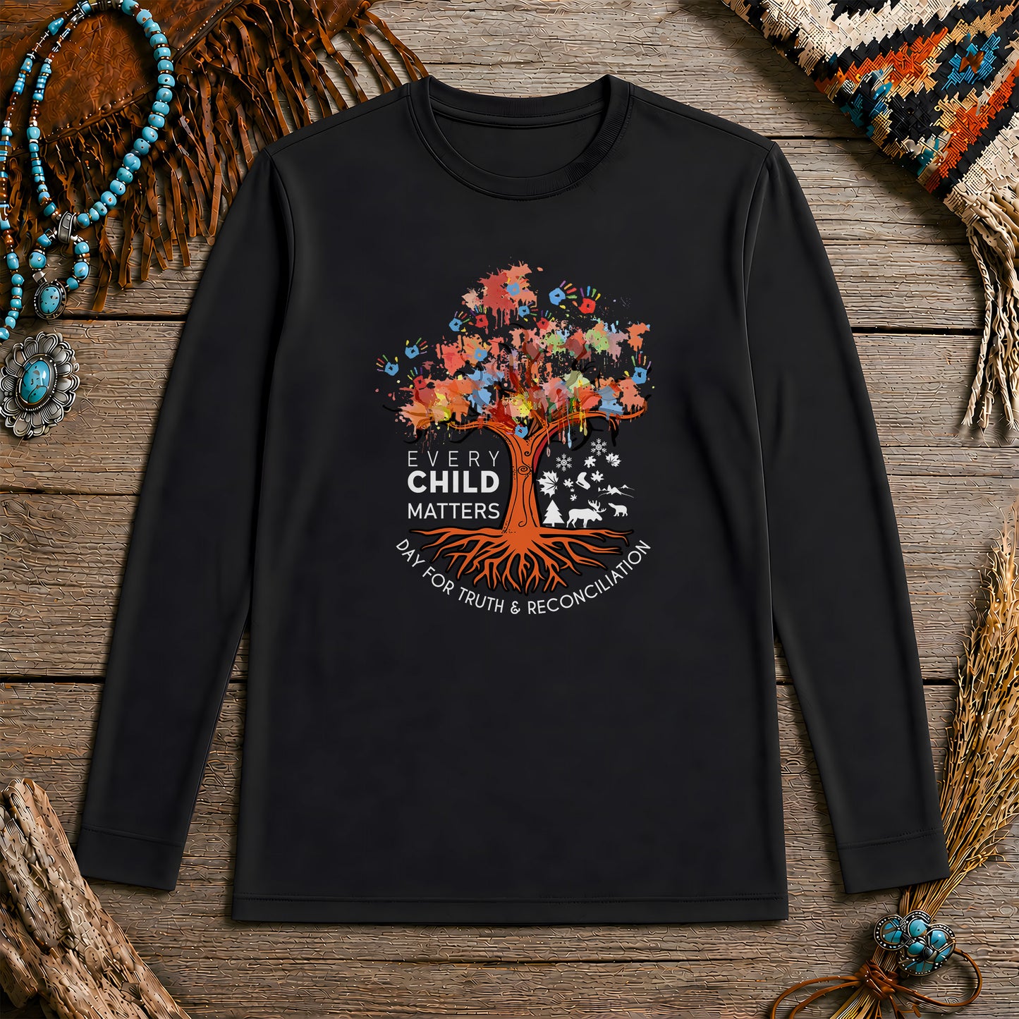 Every Child Matters Tree Of Life, Handprints Of Hope, And Healing Unisex Long Sleeve