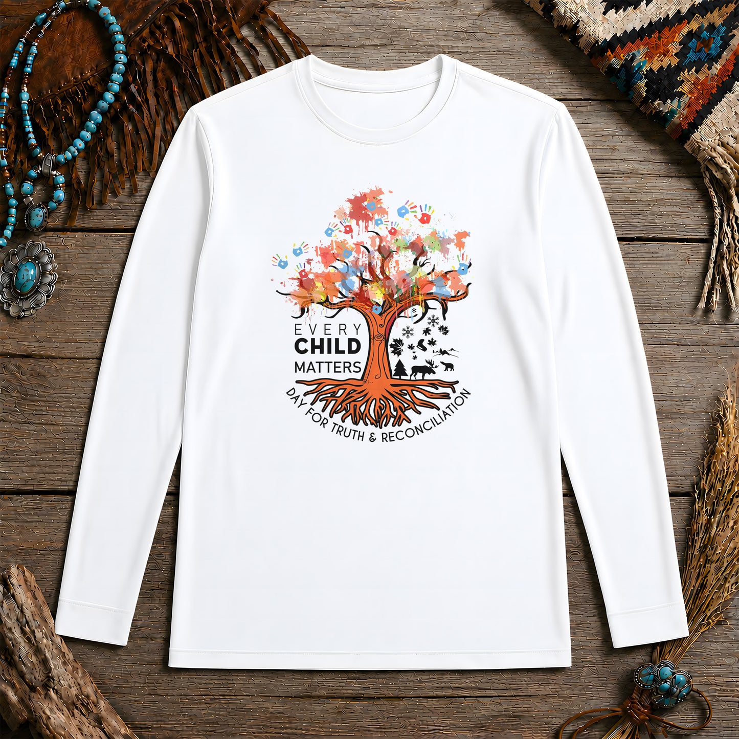 Every Child Matters Tree Of Life, Handprints Of Hope, And Healing Unisex Long Sleeve