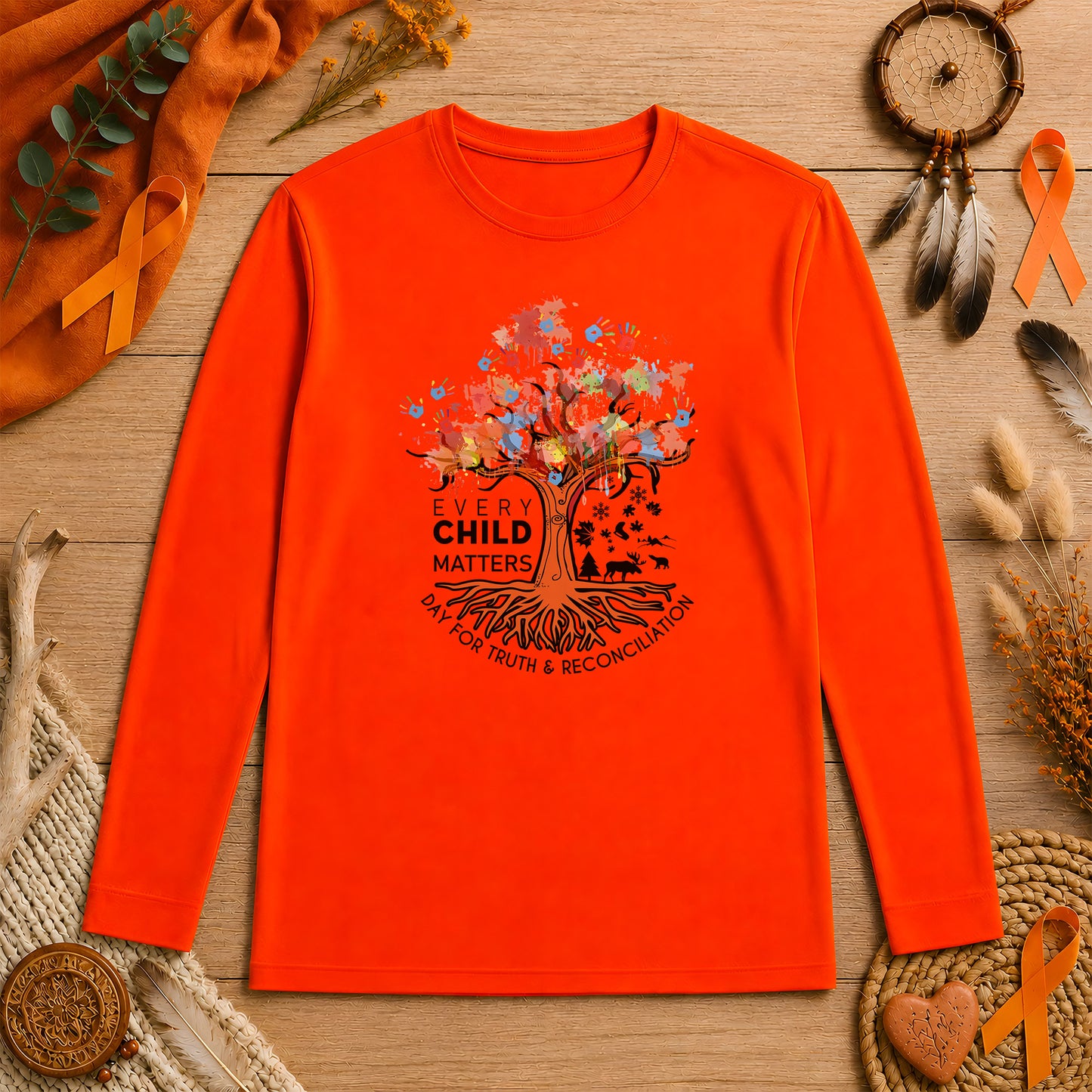 Every Child Matters Tree Of Life, Handprints Of Hope, And Healing Unisex Long Sleeve