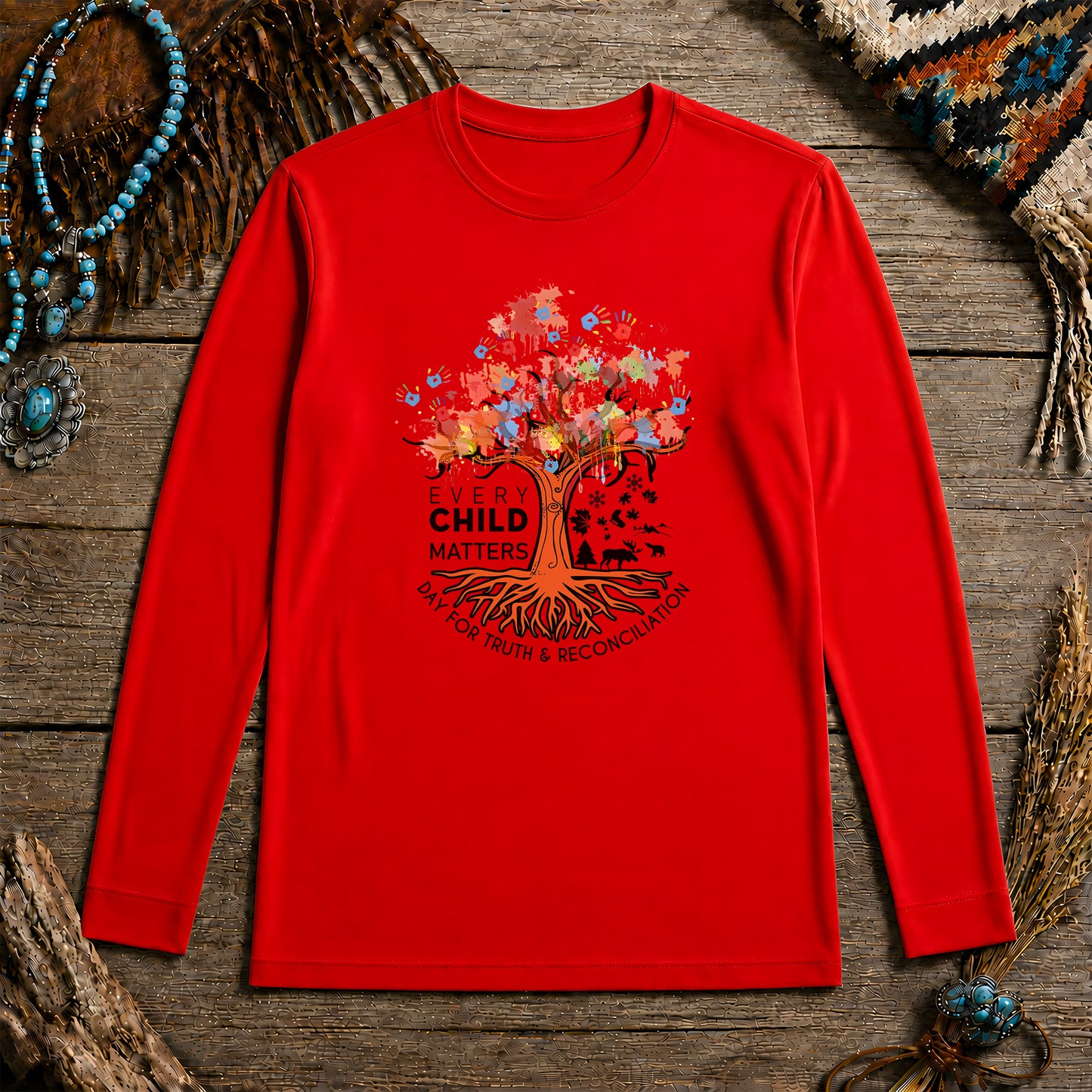 Every Child Matters Tree Of Life, Handprints Of Hope, And Healing Unisex Long Sleeve