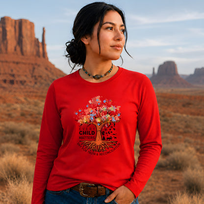 Every Child Matters Tree Of Life, Handprints Of Hope, And Healing Unisex Long Sleeve