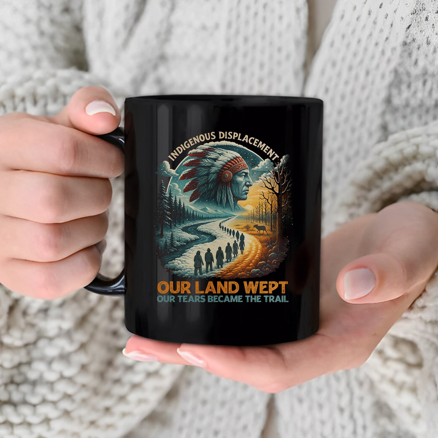 Indigenous Displacement - Our Land Wept Our Tears Became The Trail Ceramic Coffee Mug