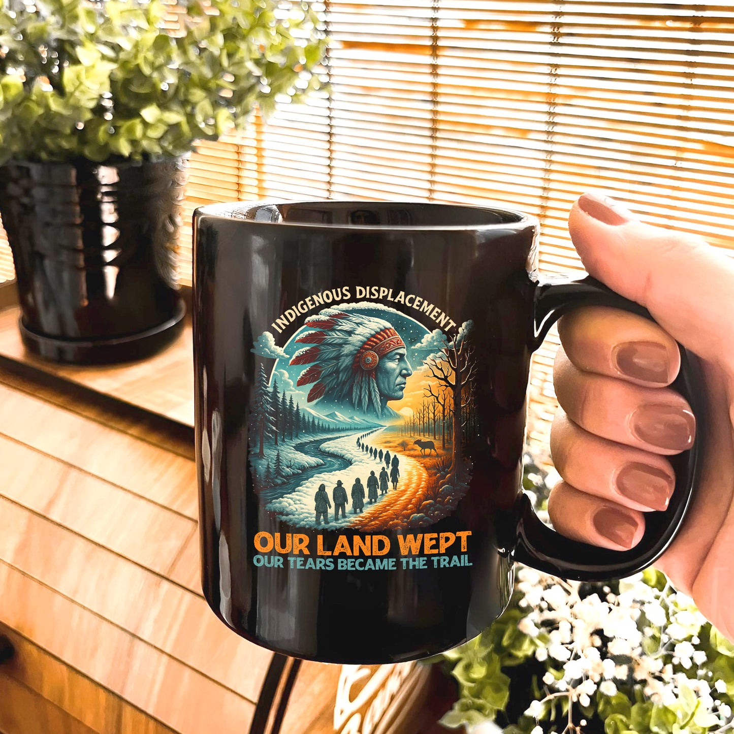 Indigenous Displacement - Our Land Wept Our Tears Became The Trail Ceramic Coffee Mug