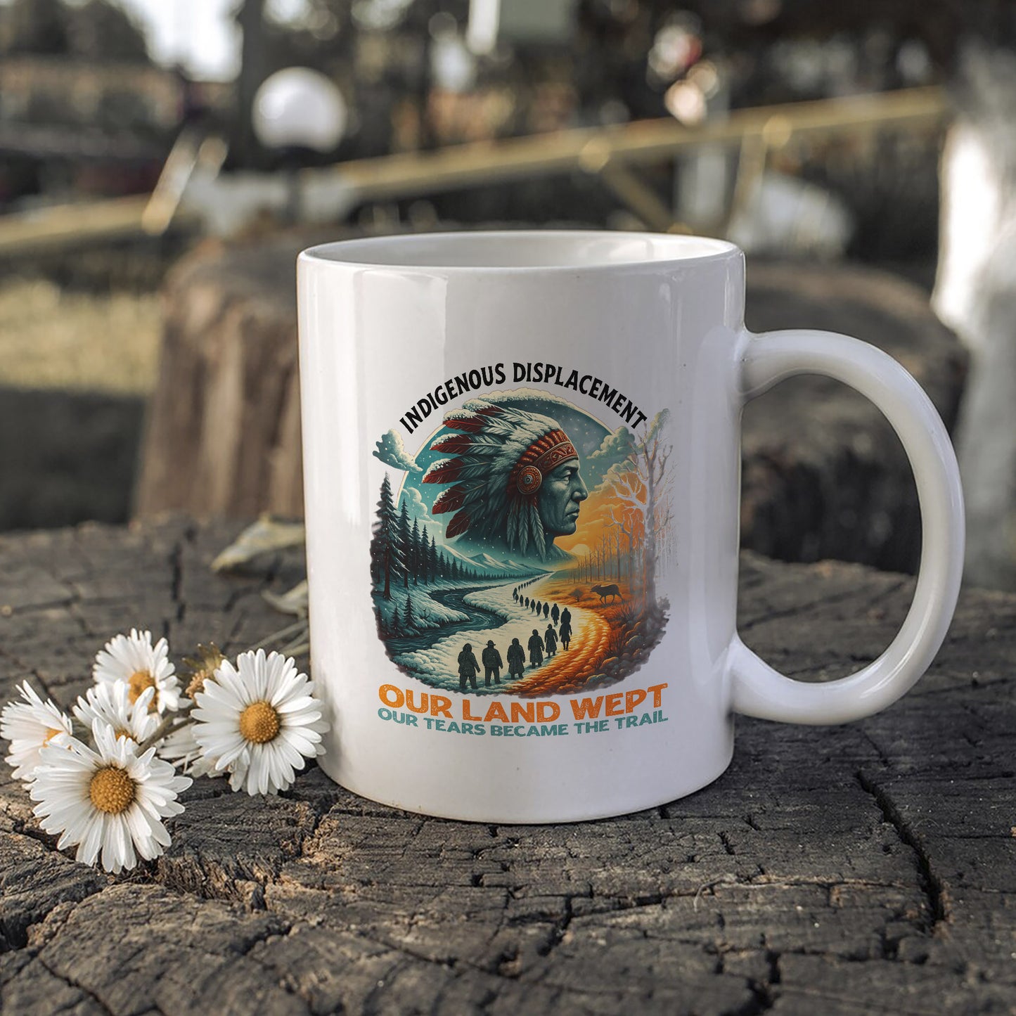 Indigenous Displacement - Our Land Wept Our Tears Became The Trail Ceramic Coffee Mug