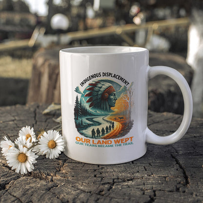 Indigenous Displacement - Our Land Wept Our Tears Became The Trail Ceramic Coffee Mug