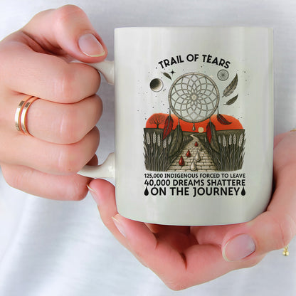 Trail Of Tears - 125000 Indigenous Forced To Leave 40000 Dreams Shattere Ceramic Coffee Mug