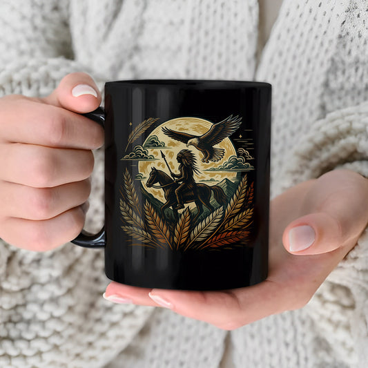 Trail Of Tears - Native American Chief Ride Horse Ceramic Coffee Mug