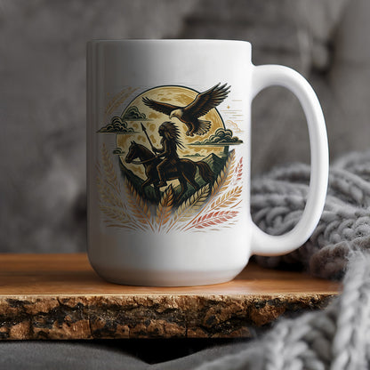 Trail Of Tears - Native American Chief Ride Horse Ceramic Coffee Mug