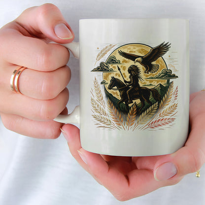 Trail Of Tears - Native American Chief Ride Horse Ceramic Coffee Mug