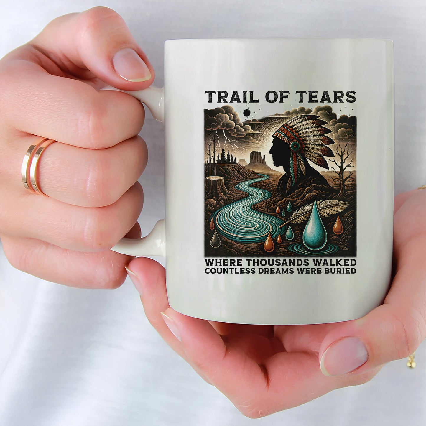 Trail Of Tears - Where Thousands Walked Countless Dreams Were Buried Ceramic Coffee Mug